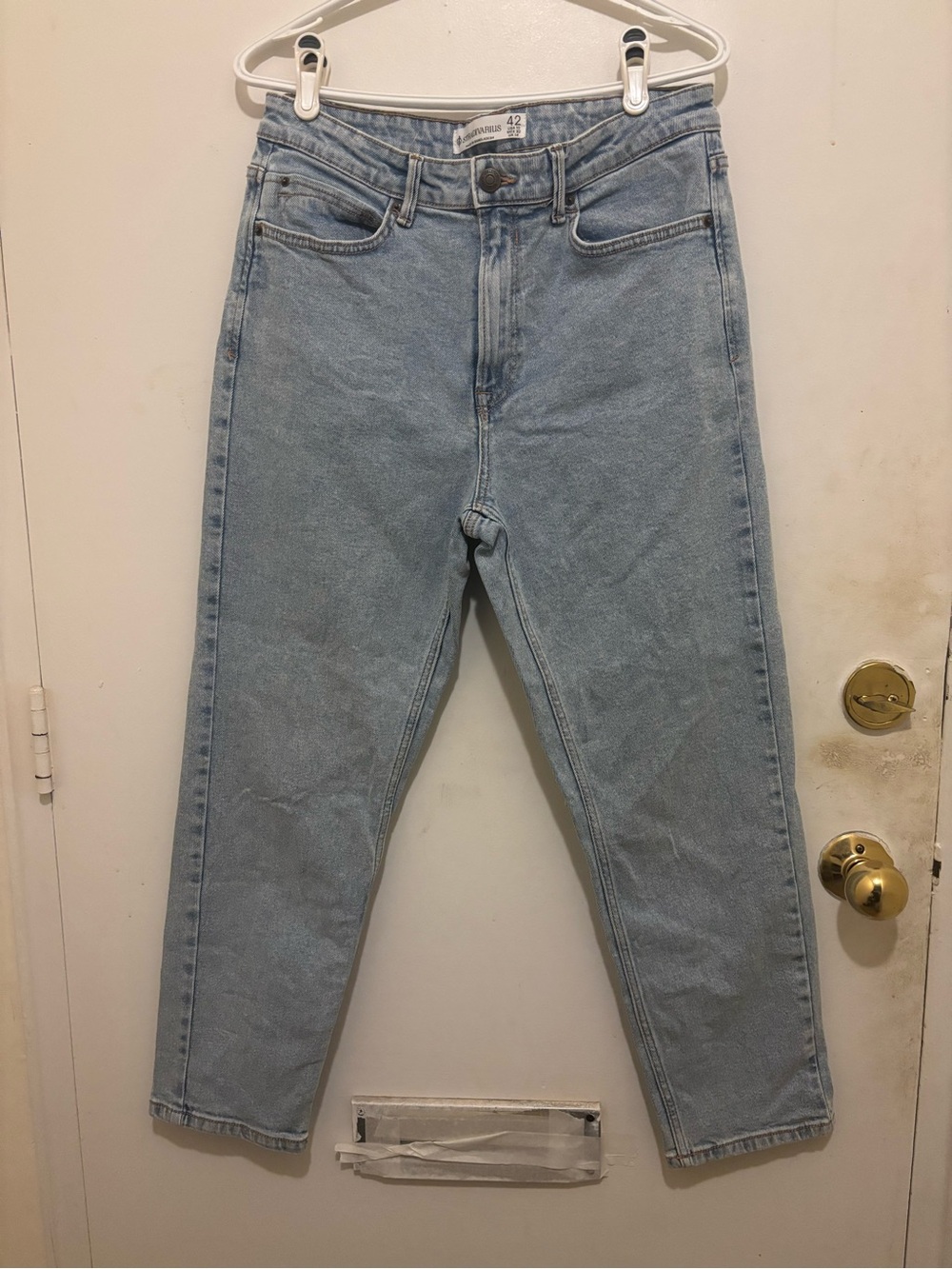 Stradivarius Light Wash High Rise Straight Leg Jeans | Women’s Size US 10